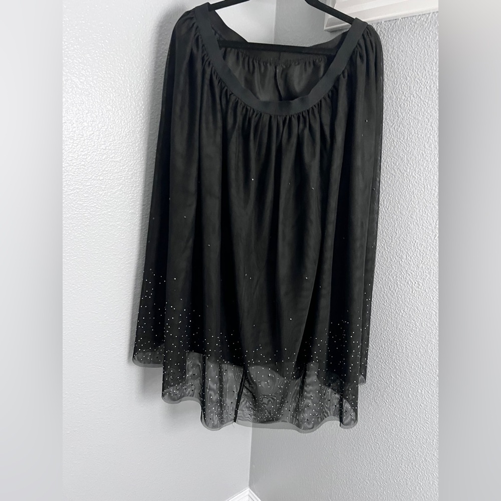 a new day Black High Low Skirt with Rhinestone Accents